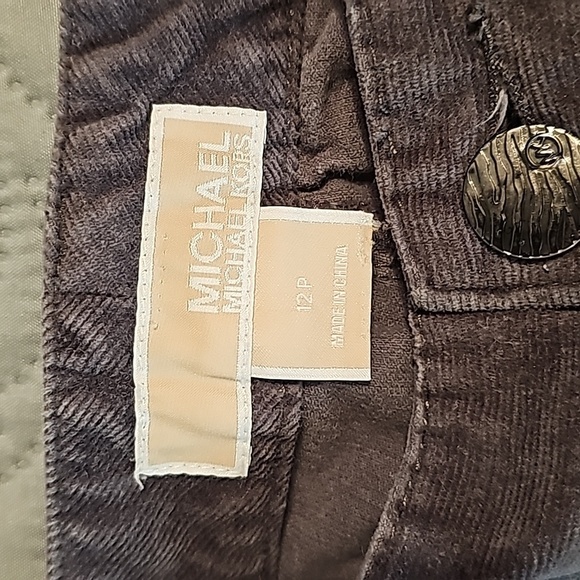 Michael Kors Women's Petite Gray Corduroy Bootcut Mid-rise Pants - Picture 5 of 8